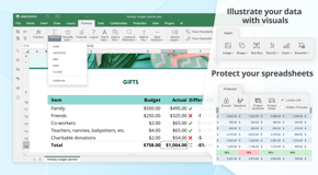 Take advantage of the spreadsheet editor. Ease and automate your calculations with multiple formulas, have your data organized and analyzed.