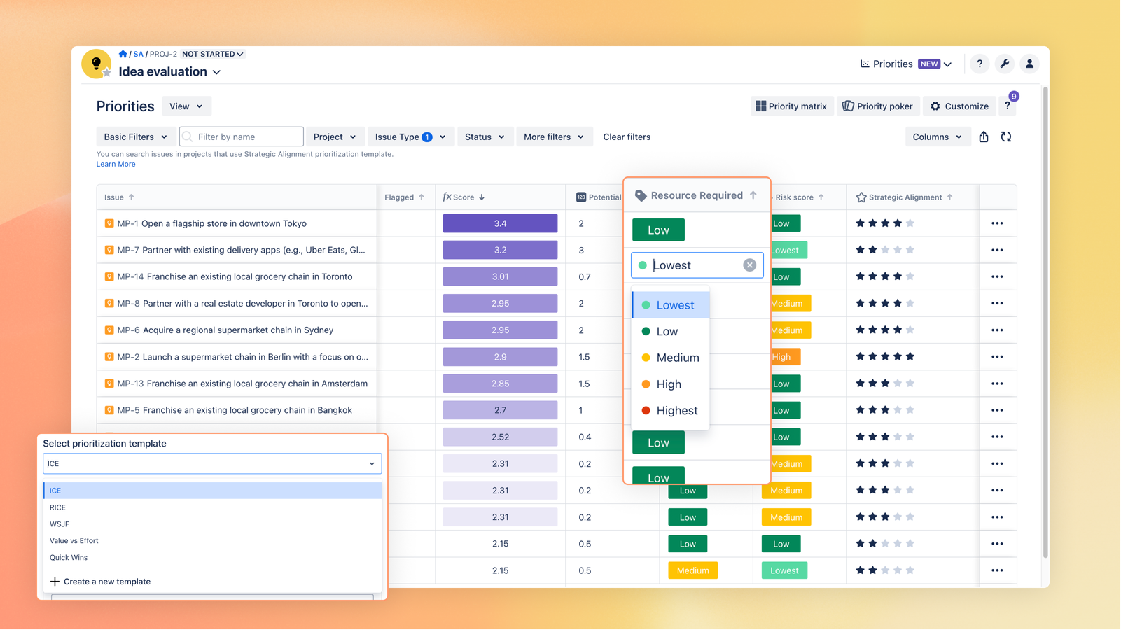 Set and score priorities using customizable frameworks like ICE or RICE. Visualize impact in real time, align teams around what matters most, and drive smarter decisions – all within BigPicture Enterprise.