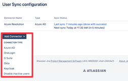 We currently support Azure AD, OneLogin, G Suite, Okta and Keycloak out of the box. For additional systems or the sourcecode to create your own connector, please contact us.