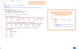 Full screen editor mode