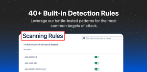 Leverage 40+ Built in Scanning Rules