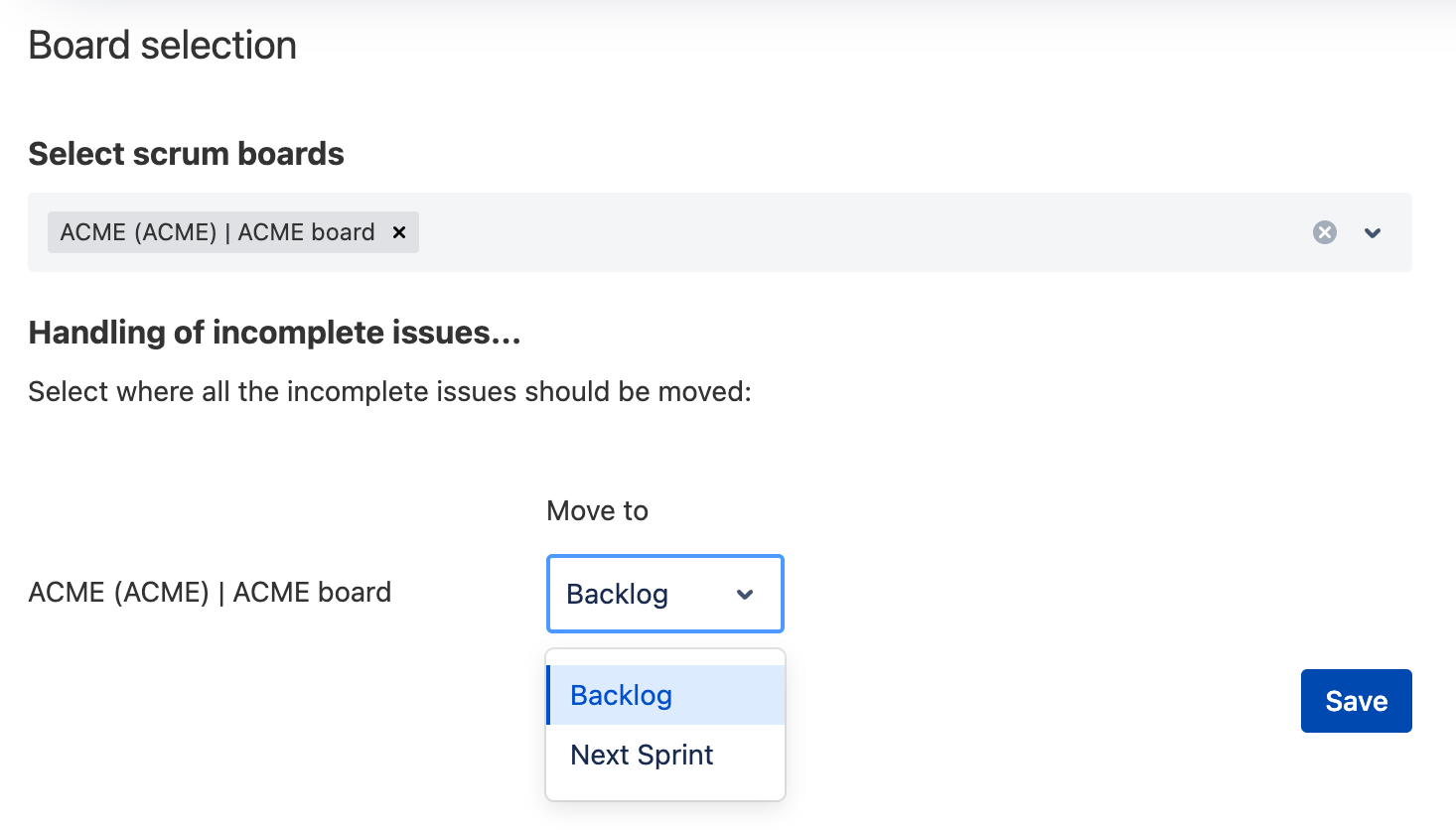 Every action performed by the application is logged, so it's easy to know what automation decisions are made and when they are changed. 
Whether the incomplete issues go to a sprint or the backlog is documented.