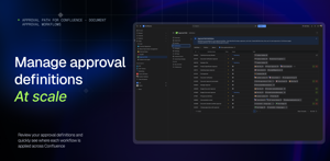 View, start, and manage approval processes directly from the Confluence page where the work happens.