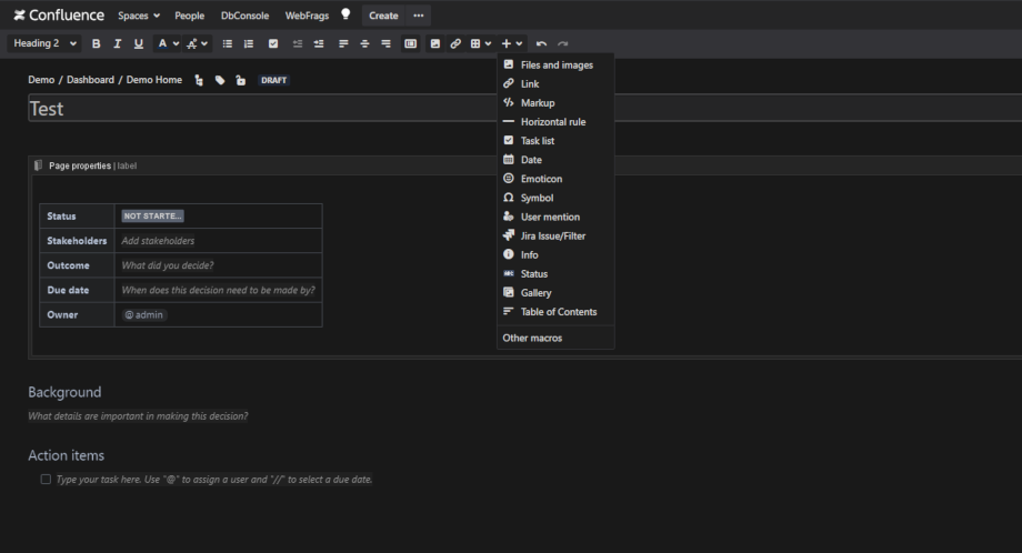 All elements within the editor are darkened