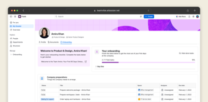 Track every new hire's progress in one place. See completed tasks, what's next, and link directly to their Confluence onboarding page. No spreadsheets, no guessing.