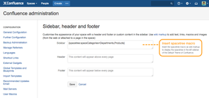 Sidebar configuration of Default Theme