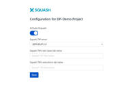 Xsquash project configuration screen