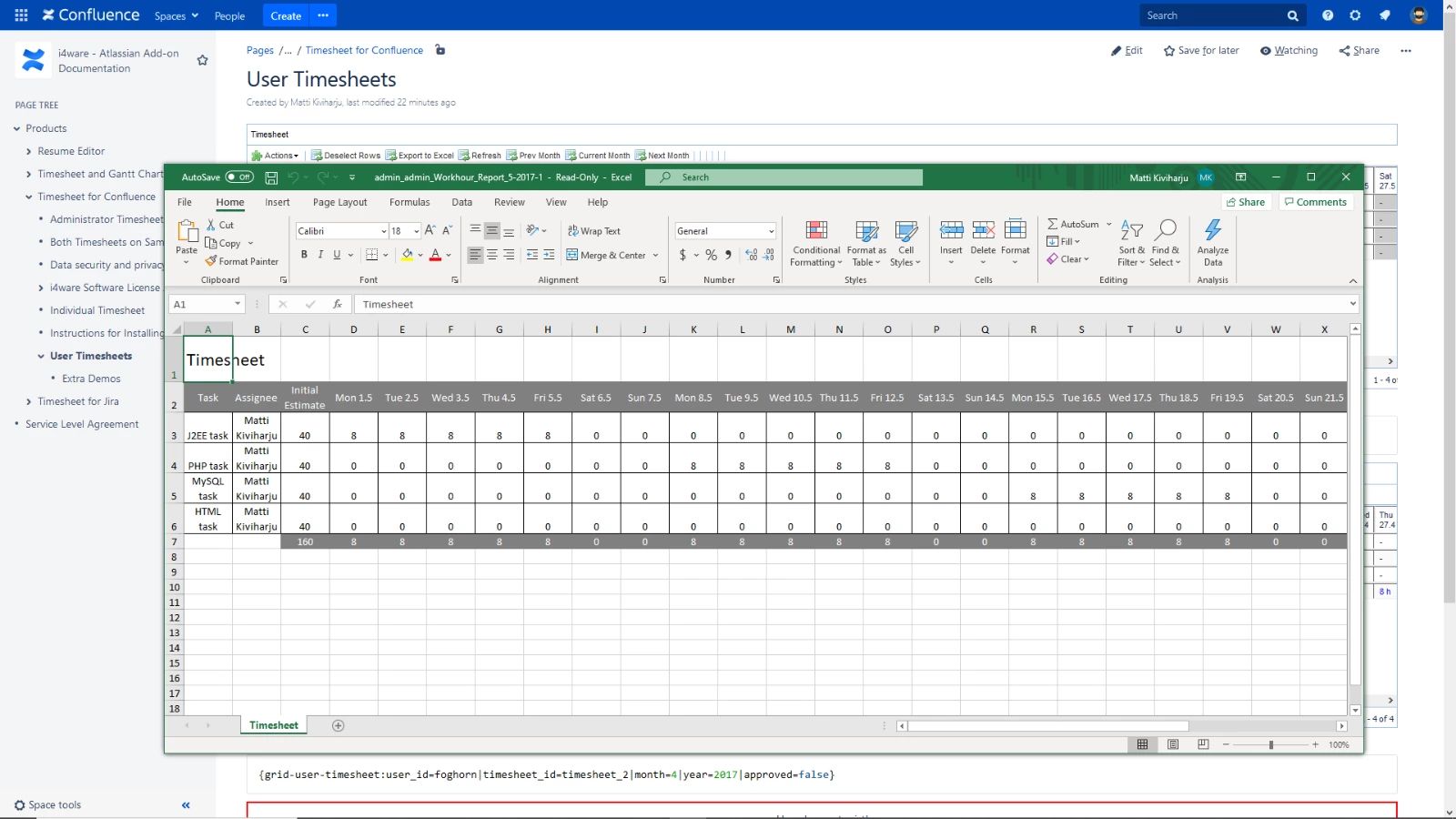 MS Excel Export