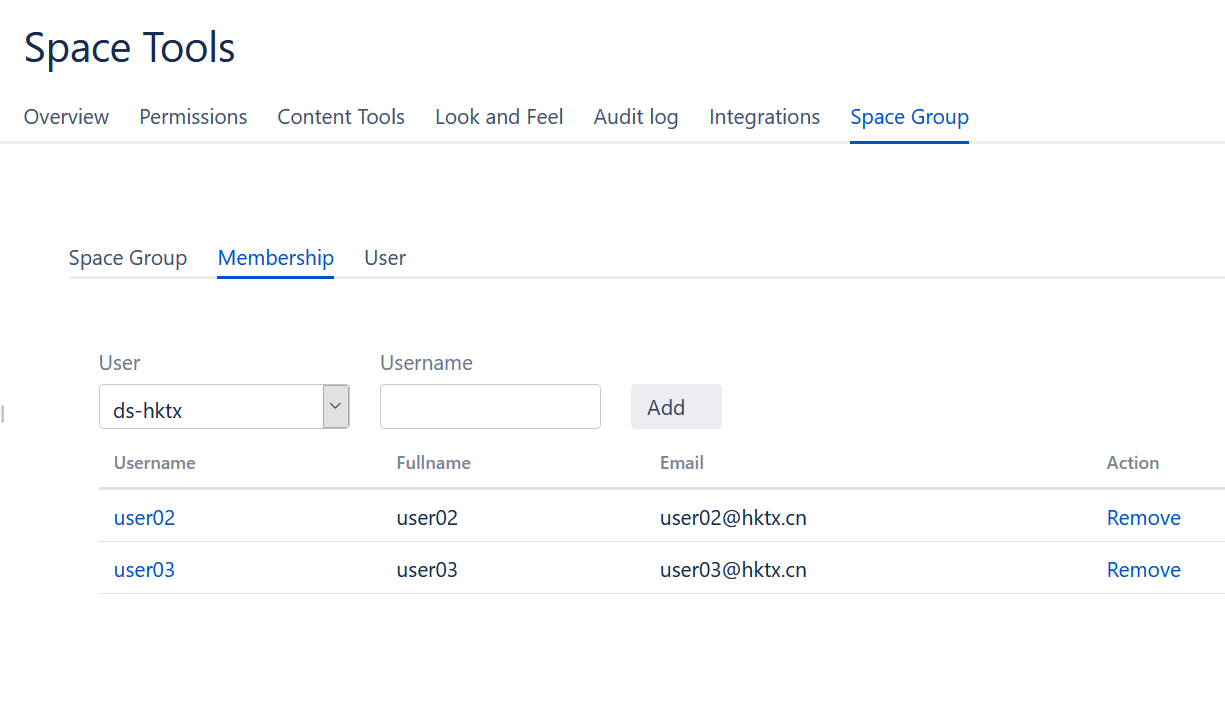 Manage users in space groups