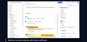 Real-time comment redaction with an automatic notice.