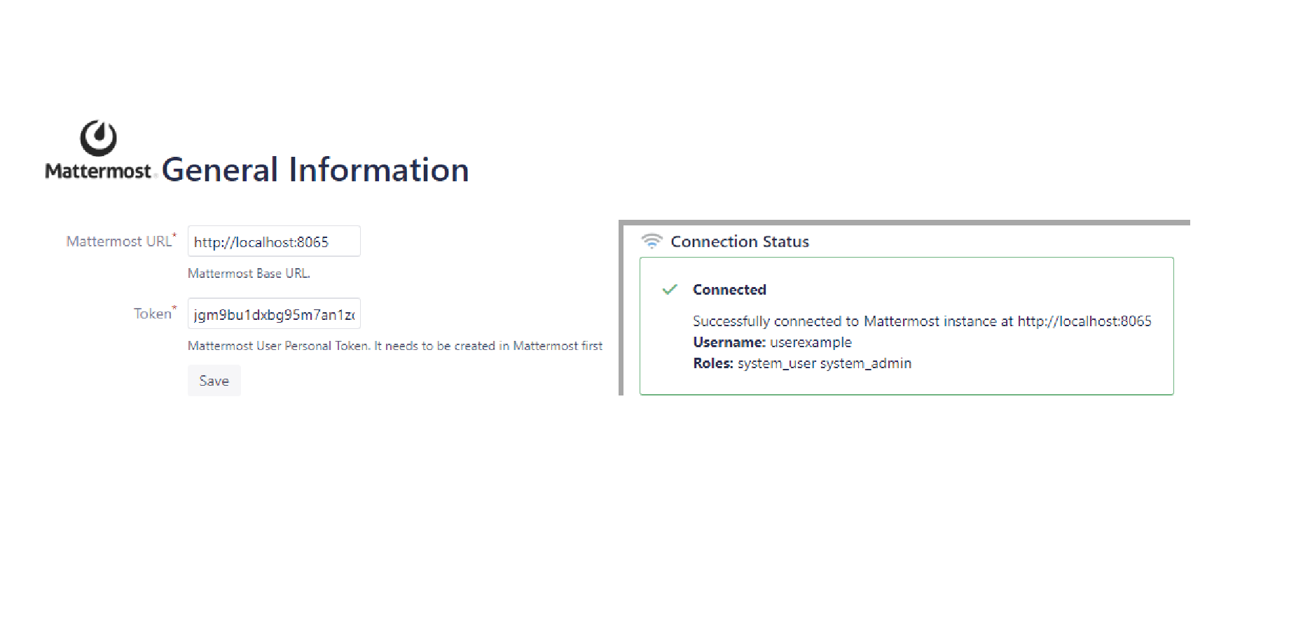Herzum Amplifier for Mattermost and Bitbucket displays in an easy to read panel, making it very easy to see the status of Mattermost connection.
