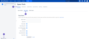 Go to Space Tools. In Overview, select the Copy Space tab.
