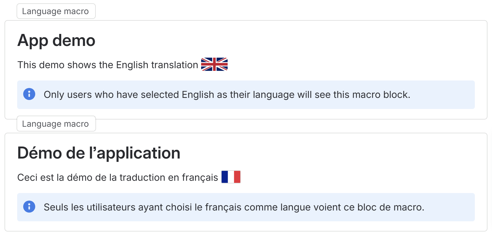 Manage multiple languages in the same page