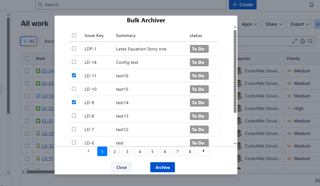 Bulk archive made simple.