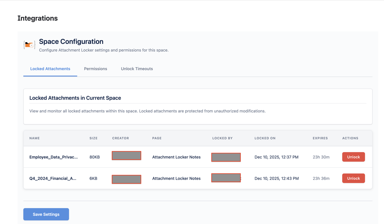 Real-time countdown timers let everyone know exactly when a file is locked and when it will become available again.