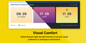 Visual Comfort: Switch between light and dark themes to suit your visual preference or workspace environment.