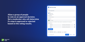 Initiate a voting process as part of the approval