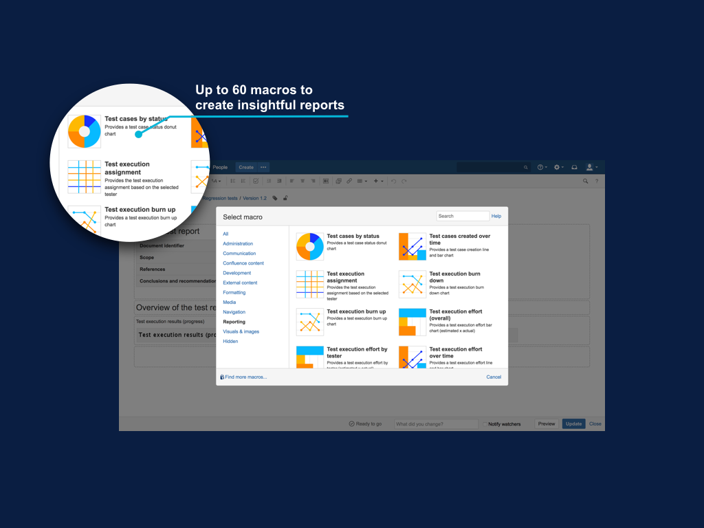 Up to 60 cross-project macros right inside Confluence