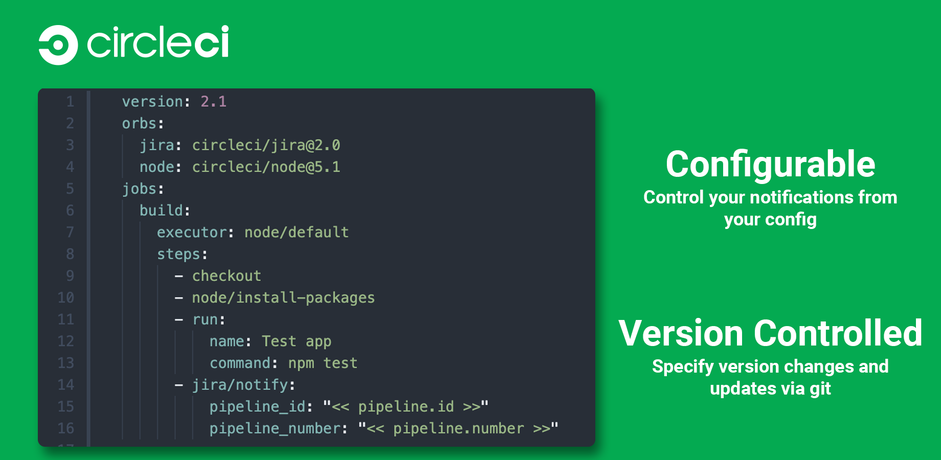 Control Jira notifications via your CircleCI Config managed in git