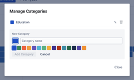 Create custom categories for bookings