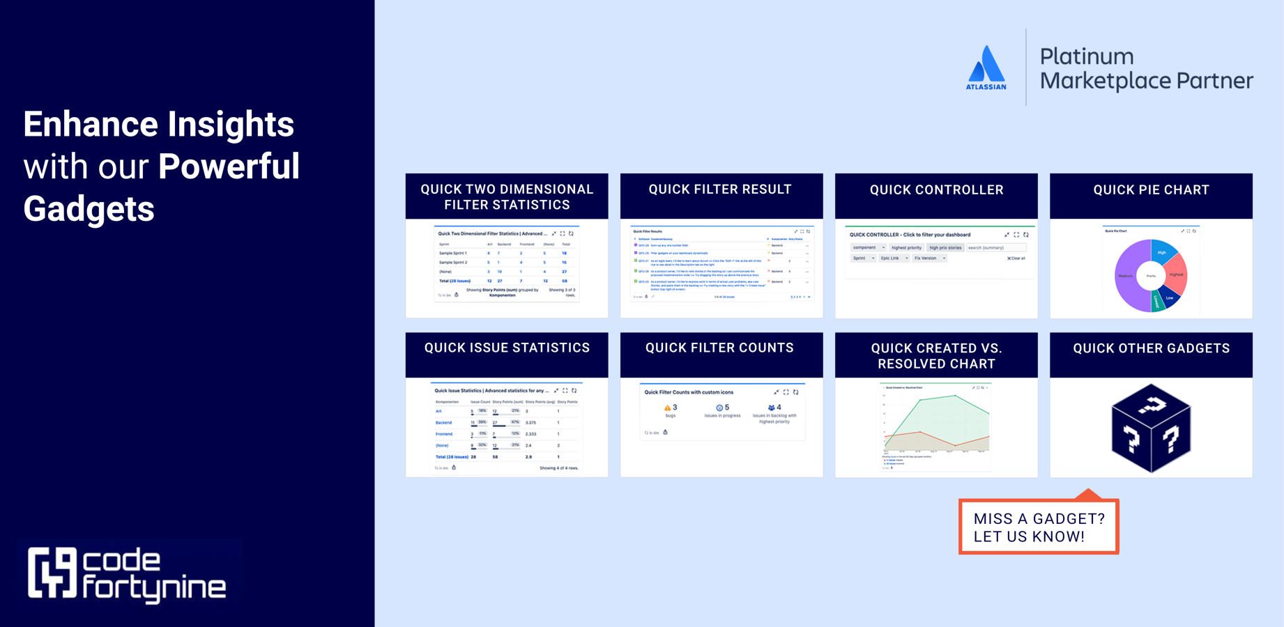➕ Sum up any numeric value like story points with our statistics gadgets. Aggregate number fields with the Pie Chart widget.

🔎 View rich details in the activity stream, and benefit from more advanced functionalities.