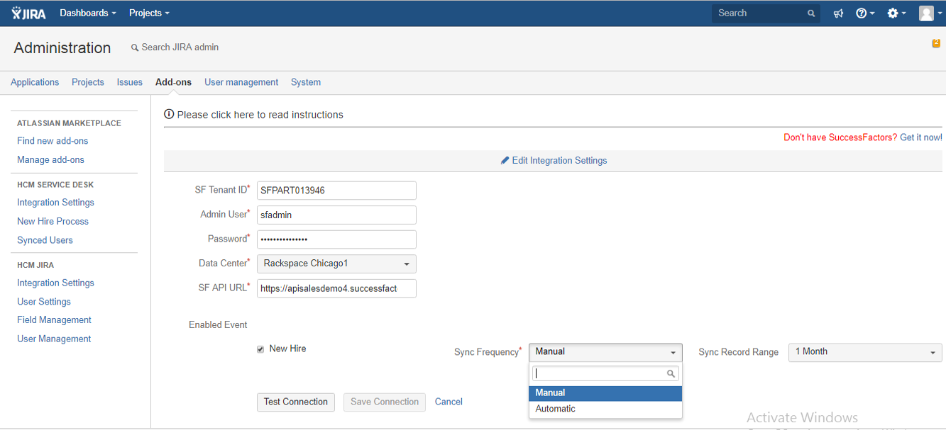 Integration to SAP SuccessFactors