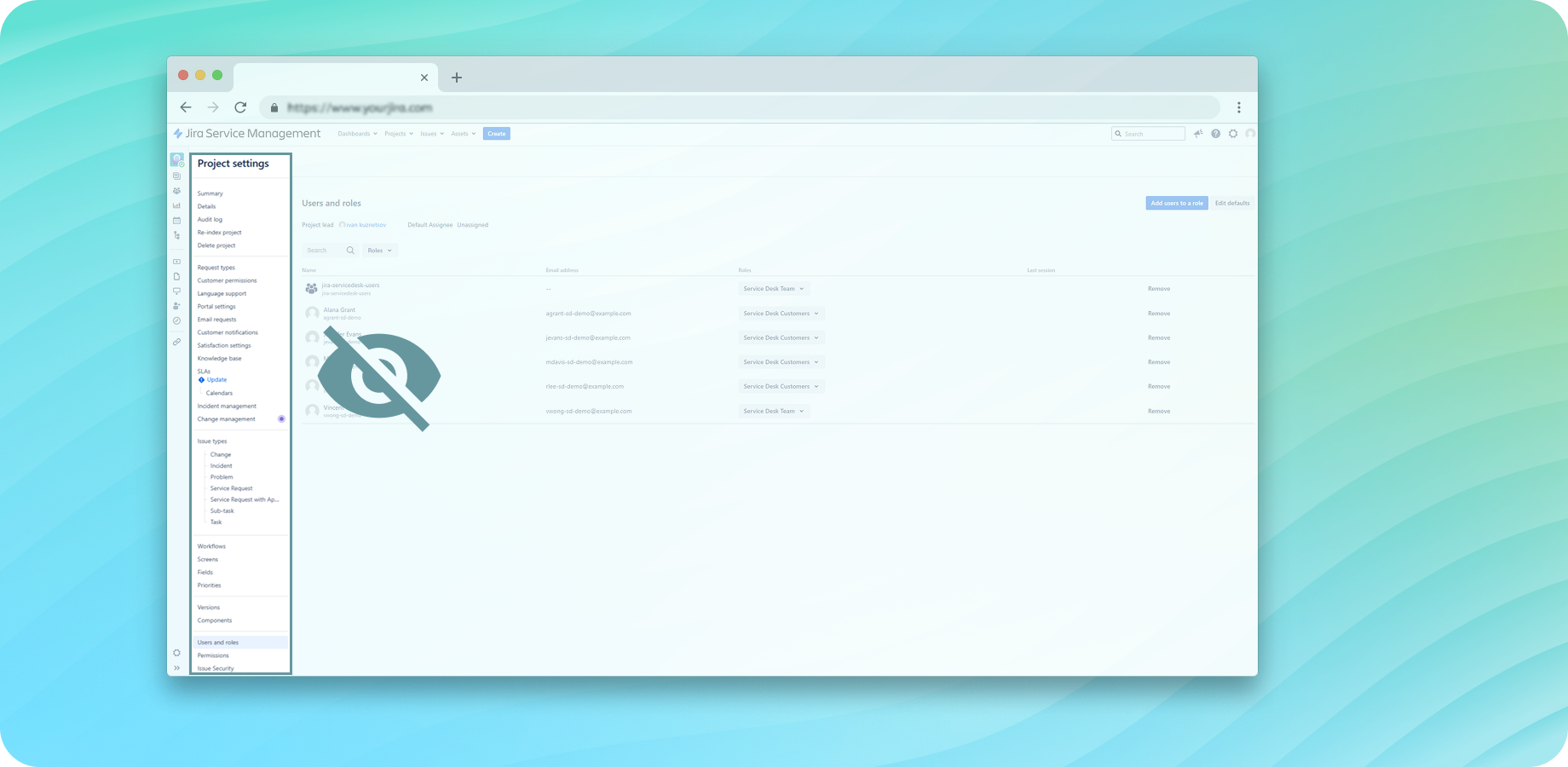 Hide sensitive project admin pages