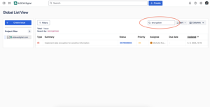 Use the search option to find issues by their summary.
