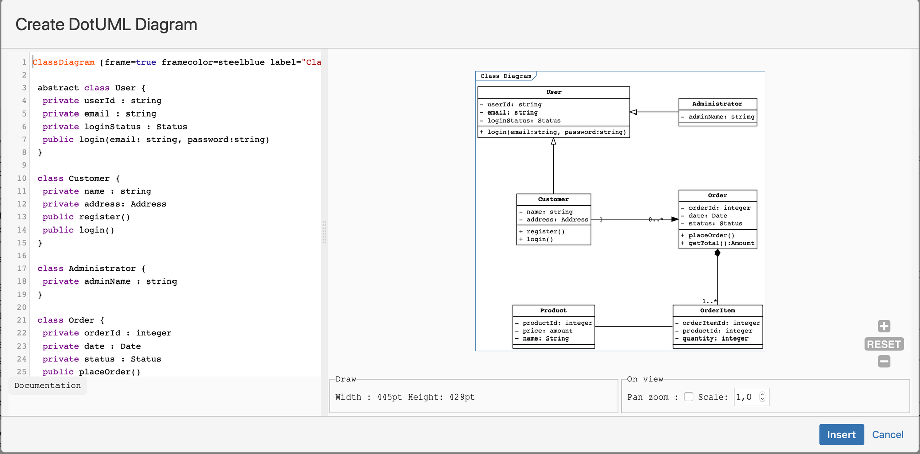 DotUml pseudo-code