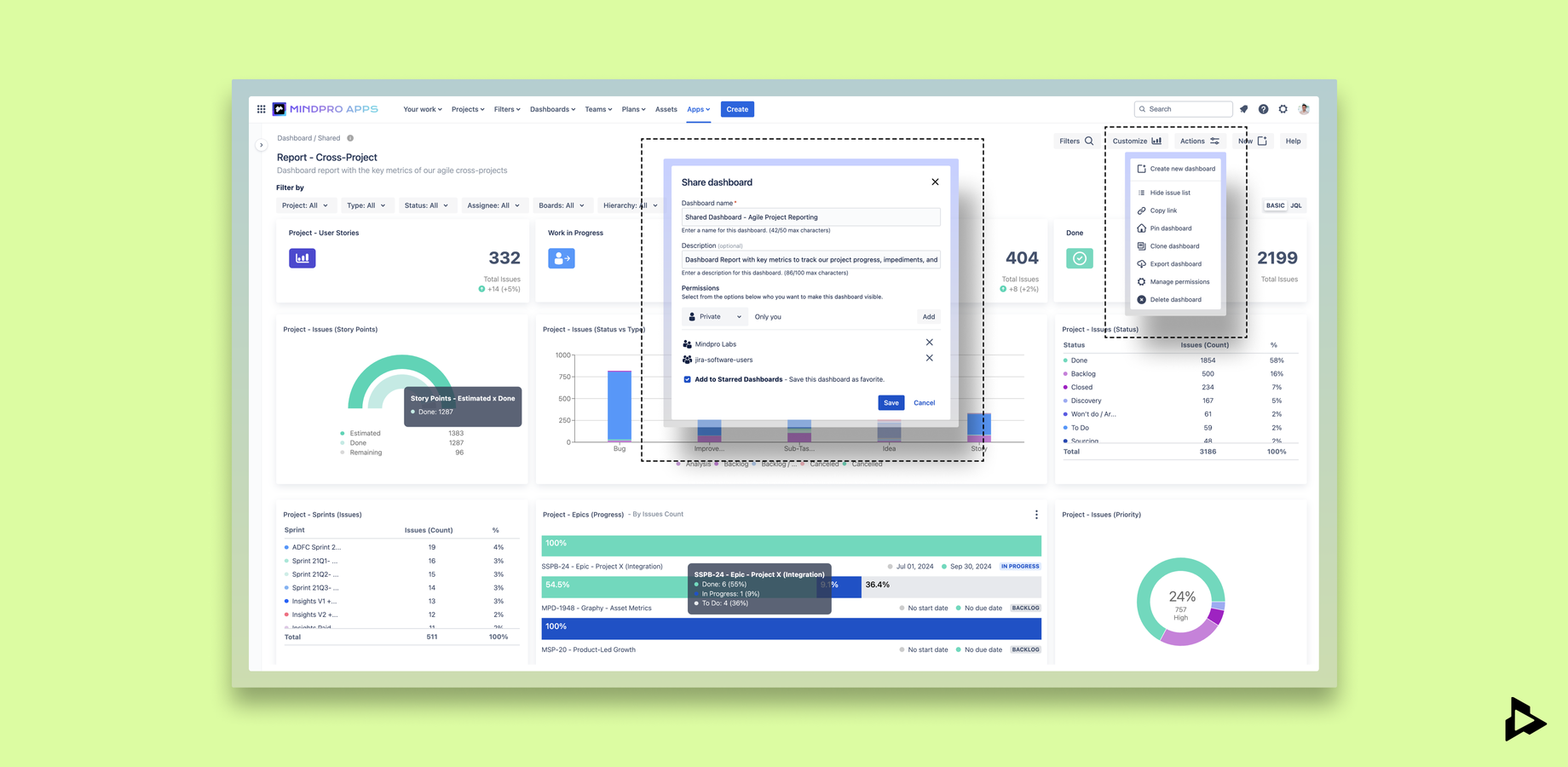 Structure your portfolio of Agile reports in Jira