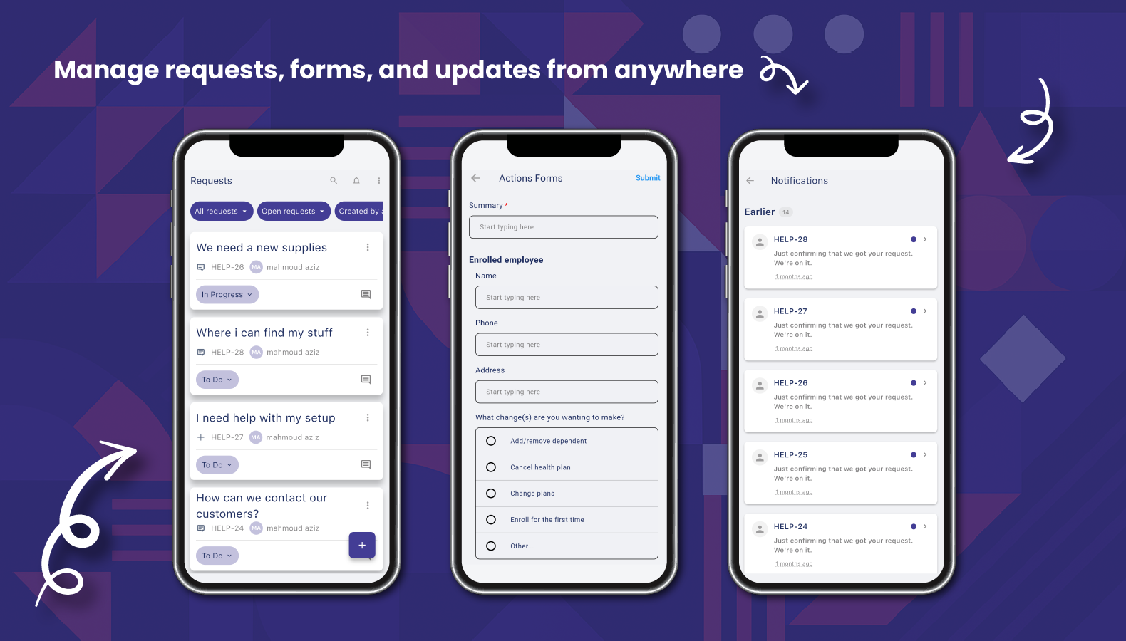 Requests and Notifications, All in One App