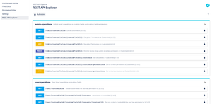 REST API Explorer | Use the REST API to sync your customfield options easily with your external database. The Customfield Editor REST API provides more than 40 Endpoints.