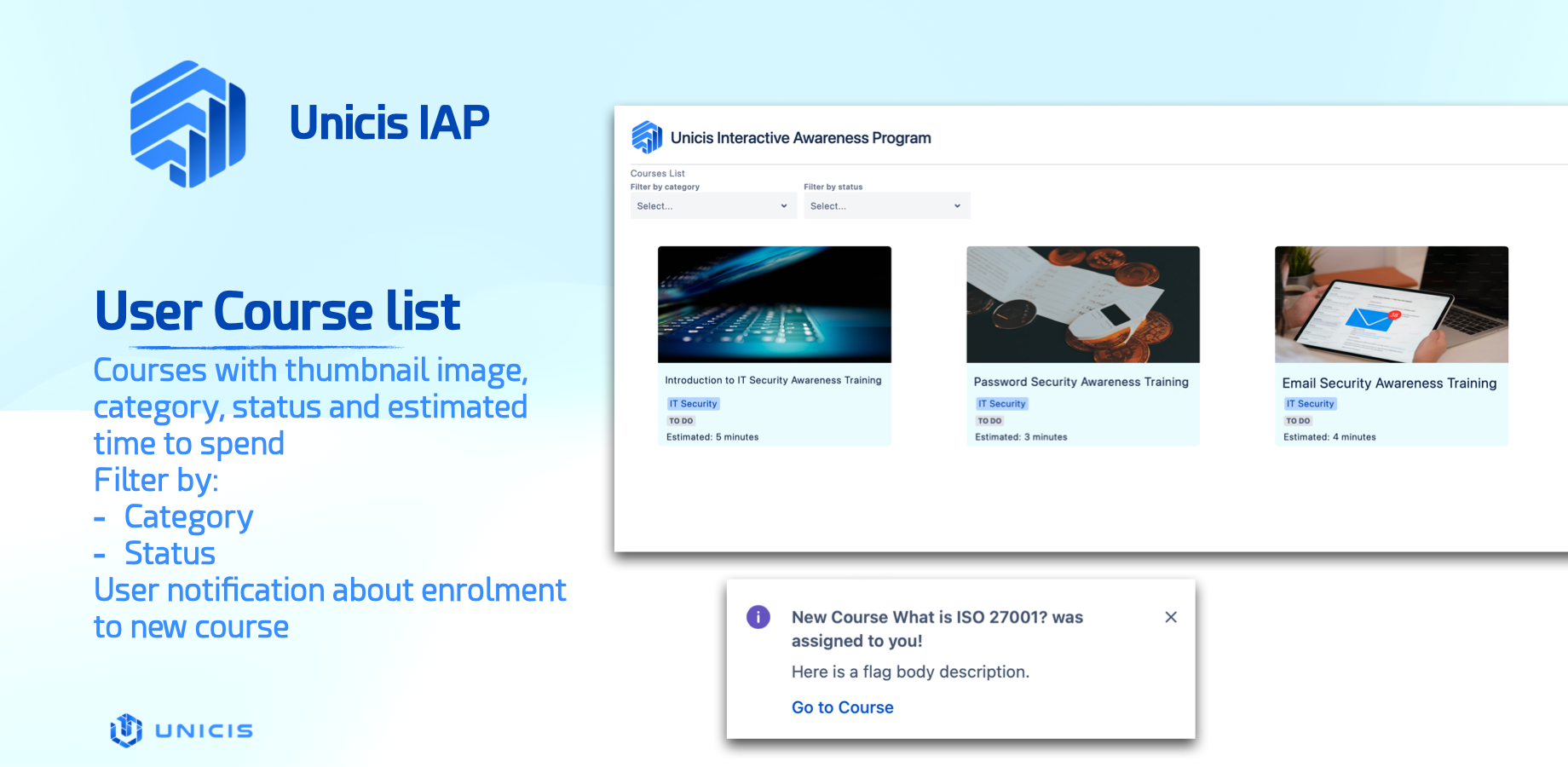 Course list dashboard