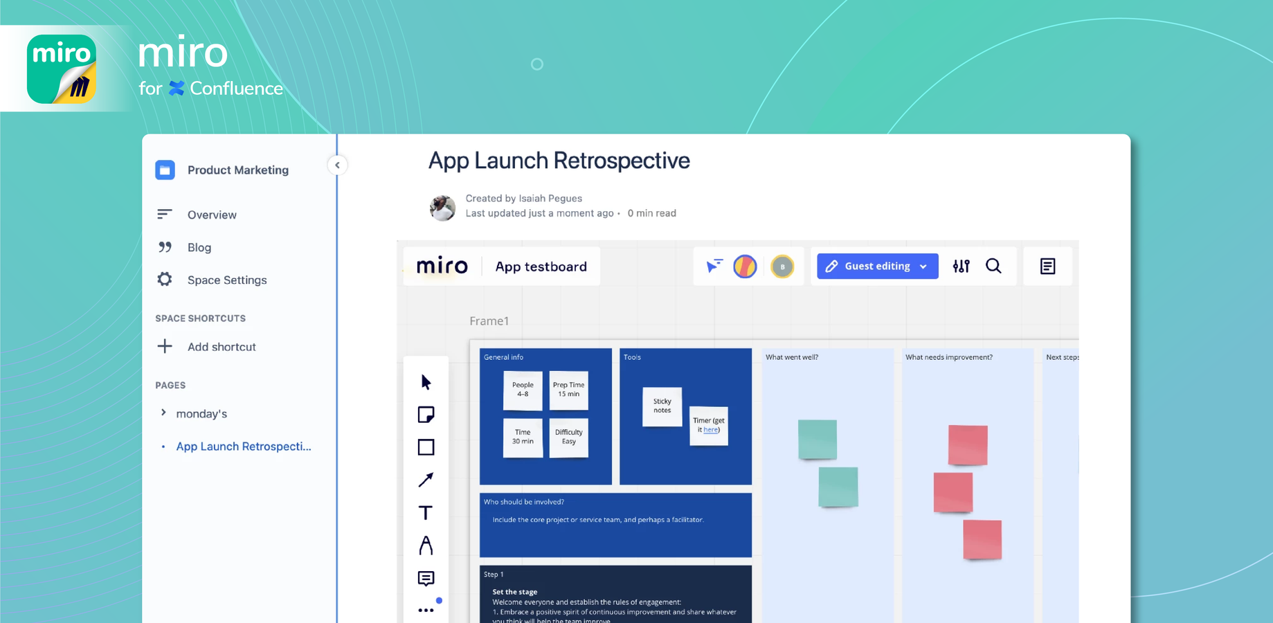 Miro boards embedded directly in Confluence (wiki) pages