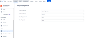 Project properties are available to users.