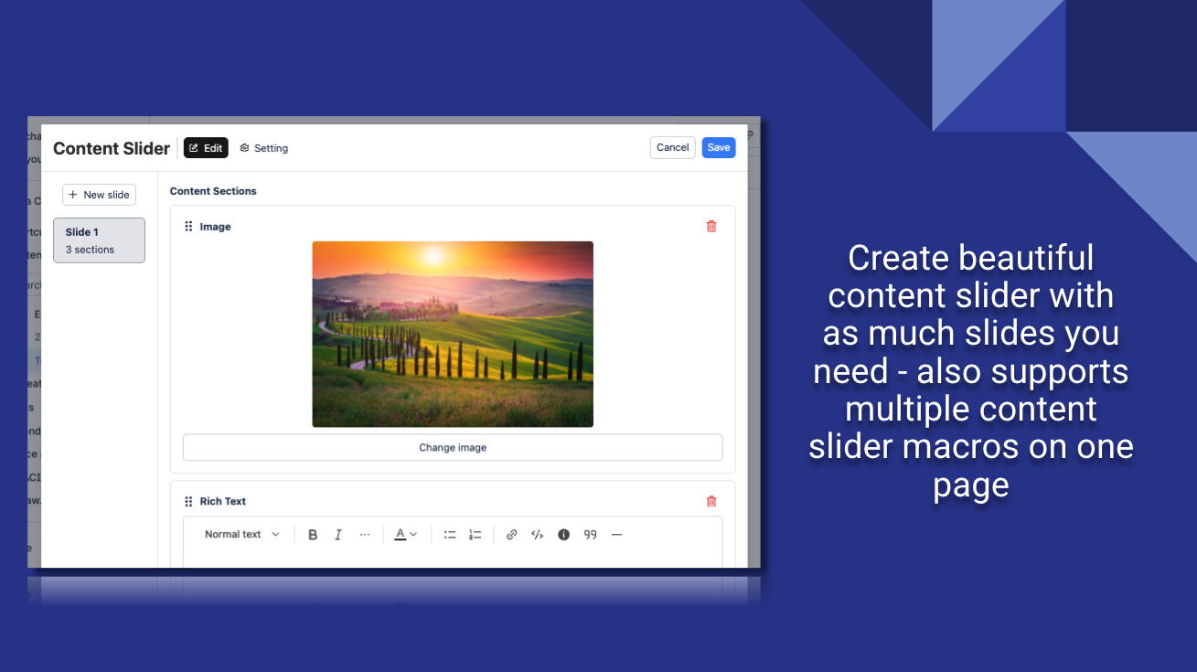Define beautiful Content Slider