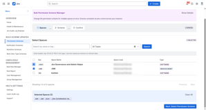 Bulk update the permissions scheme across all spaces in a minute
