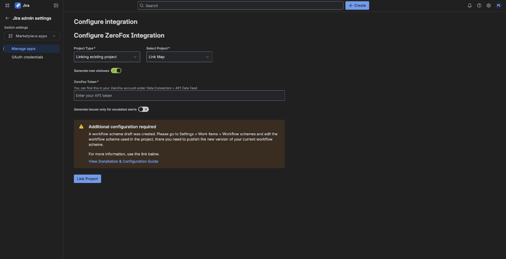 Integration configuration