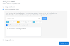 Sending invites to internal and external users