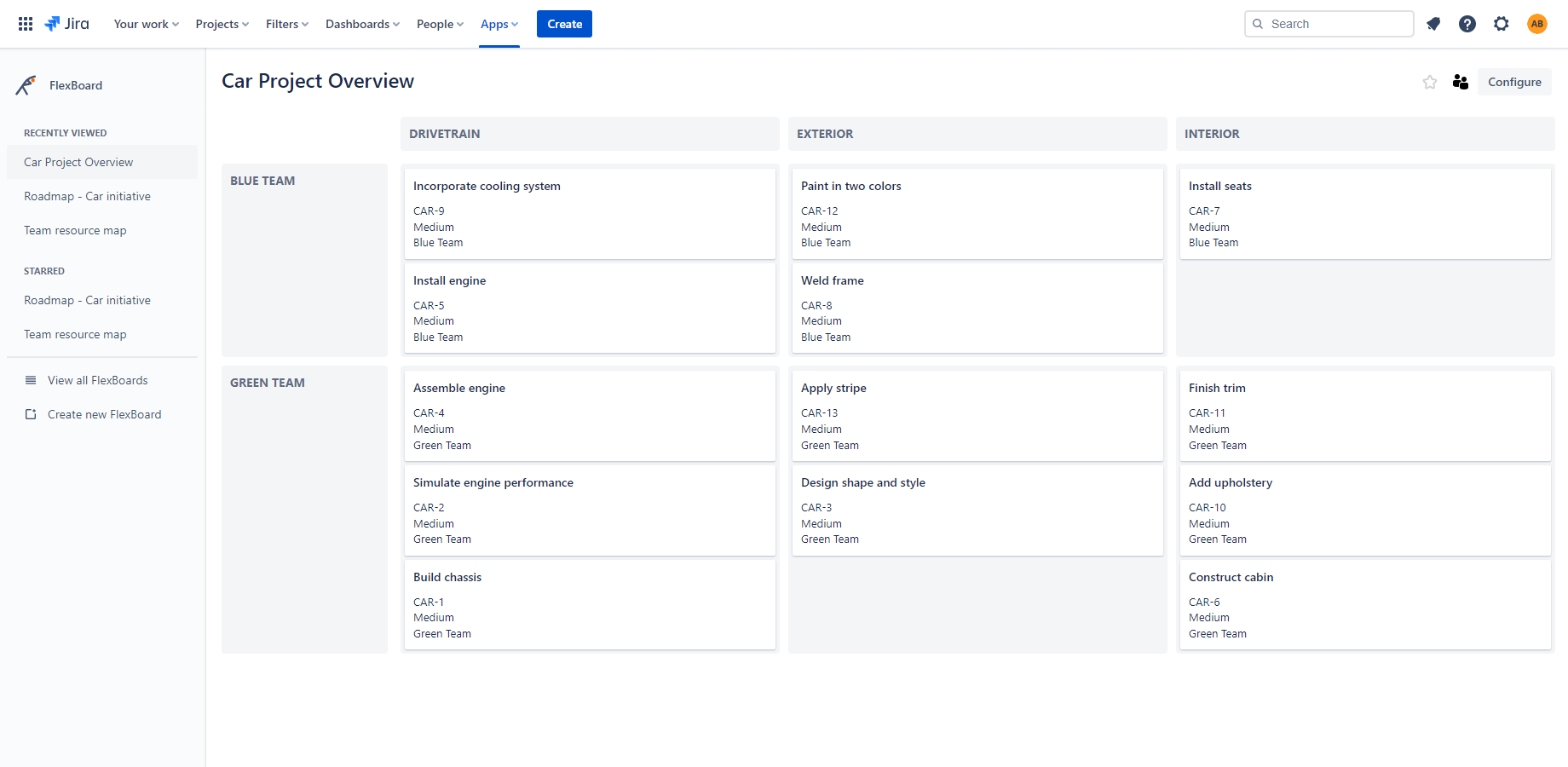 View issues sliced by team, component, priority, points, priority, or importance. Gain a holistic understanding of workloads, team allocations, and effort vs value.
