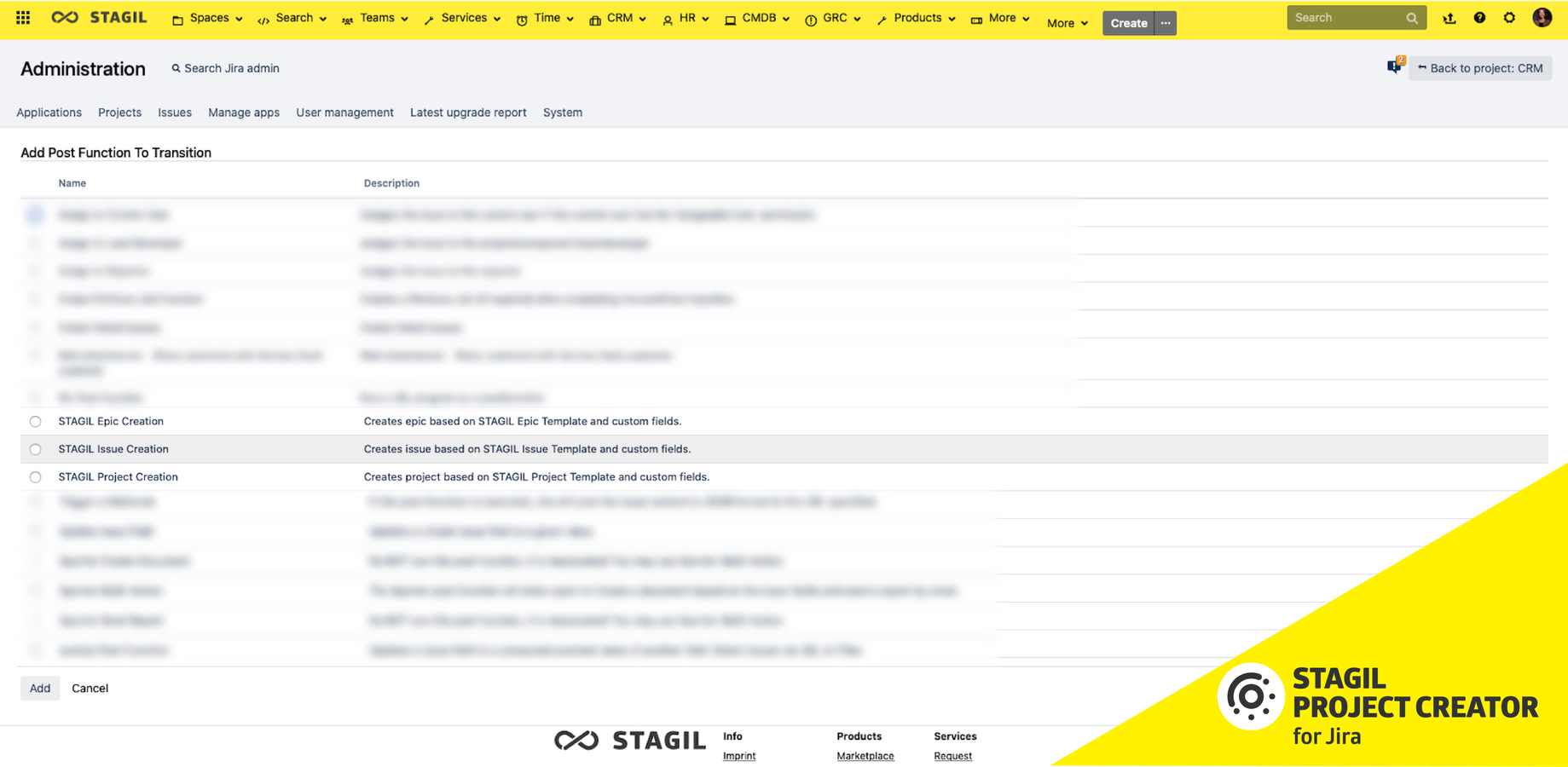 Workflow Postfunctions to Create Projects