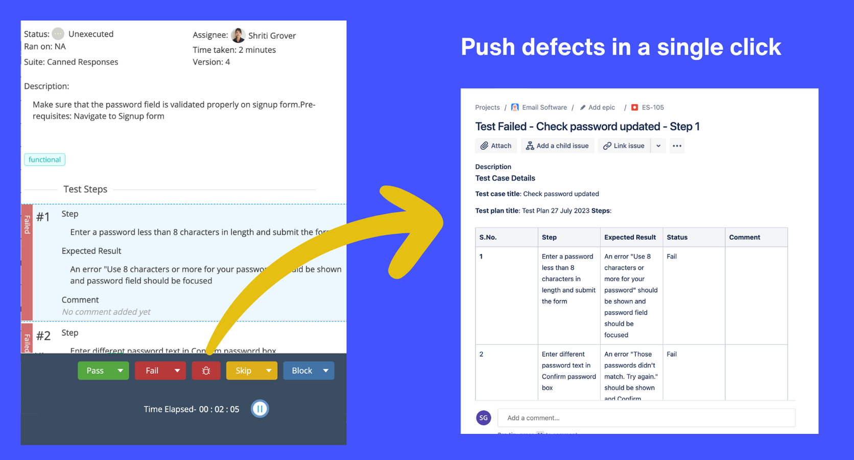 push bugs from Testcollab to Jira