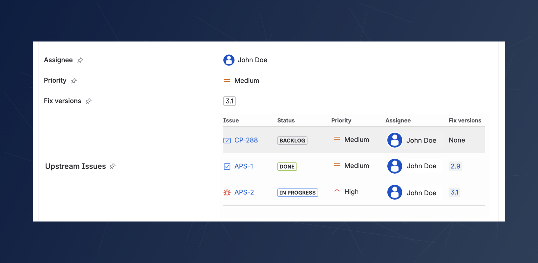 Select and link multiple work items (issues) from a dynamic, filtered list. This field makes it easy to manage complex relationships where one task depends on or relates to several others.