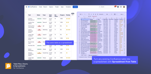 Turn any existing Confluence table into  a spreadsheet with Spreadsheet from Table