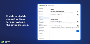 General approvals settings