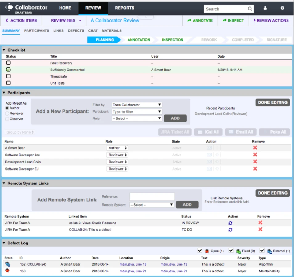 Review Templates and Remote System Links
