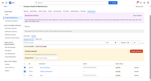 Identify ,in active owners, update owners, delete un-used dashboards