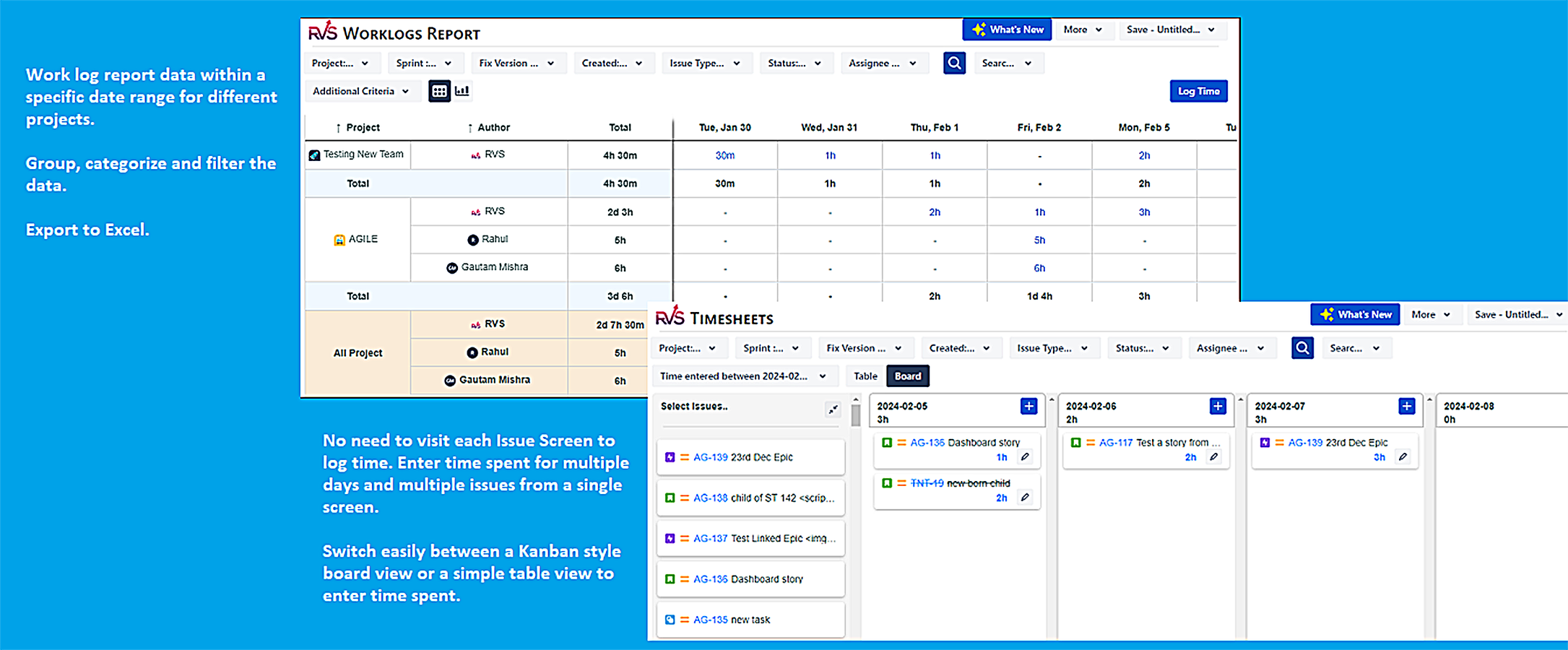 Worklogs & Timesheets