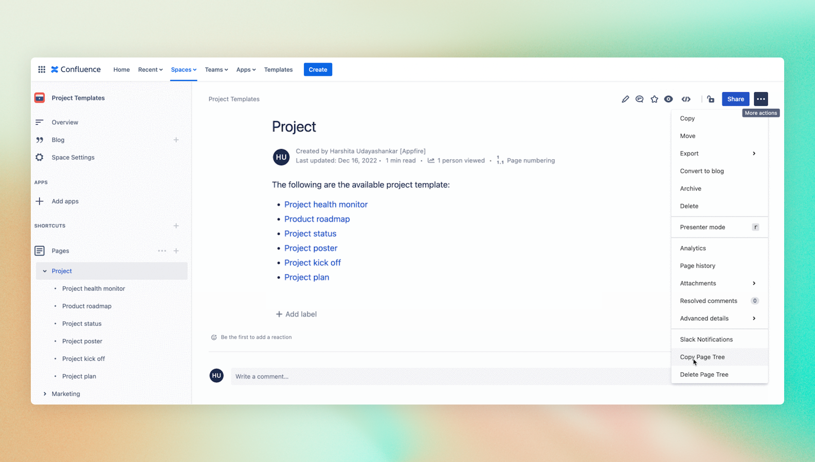 Create a copy of your favorite page trees