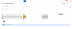 Scope change report to see what was the change over time in your complex release consisting of multiple releases/artifacts from multiple projects and what’s the impact of the change to size and delivery dates.